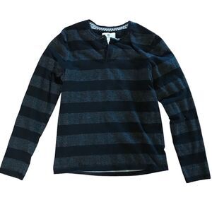 On The Byas Pacsun Mens Size S Henley Long Sleeve striped Shirt Gray